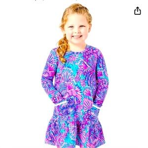 Lilly Pulitzer girls Vira dress turquoise oasis shelleidoscope large & XL NWT